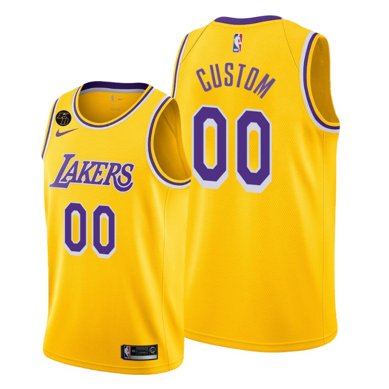 Men's Los Angeles Lakers Custom #00 NBA Mamba Kobe Icon Edition Gold Basketball Jersey DOT1683QU